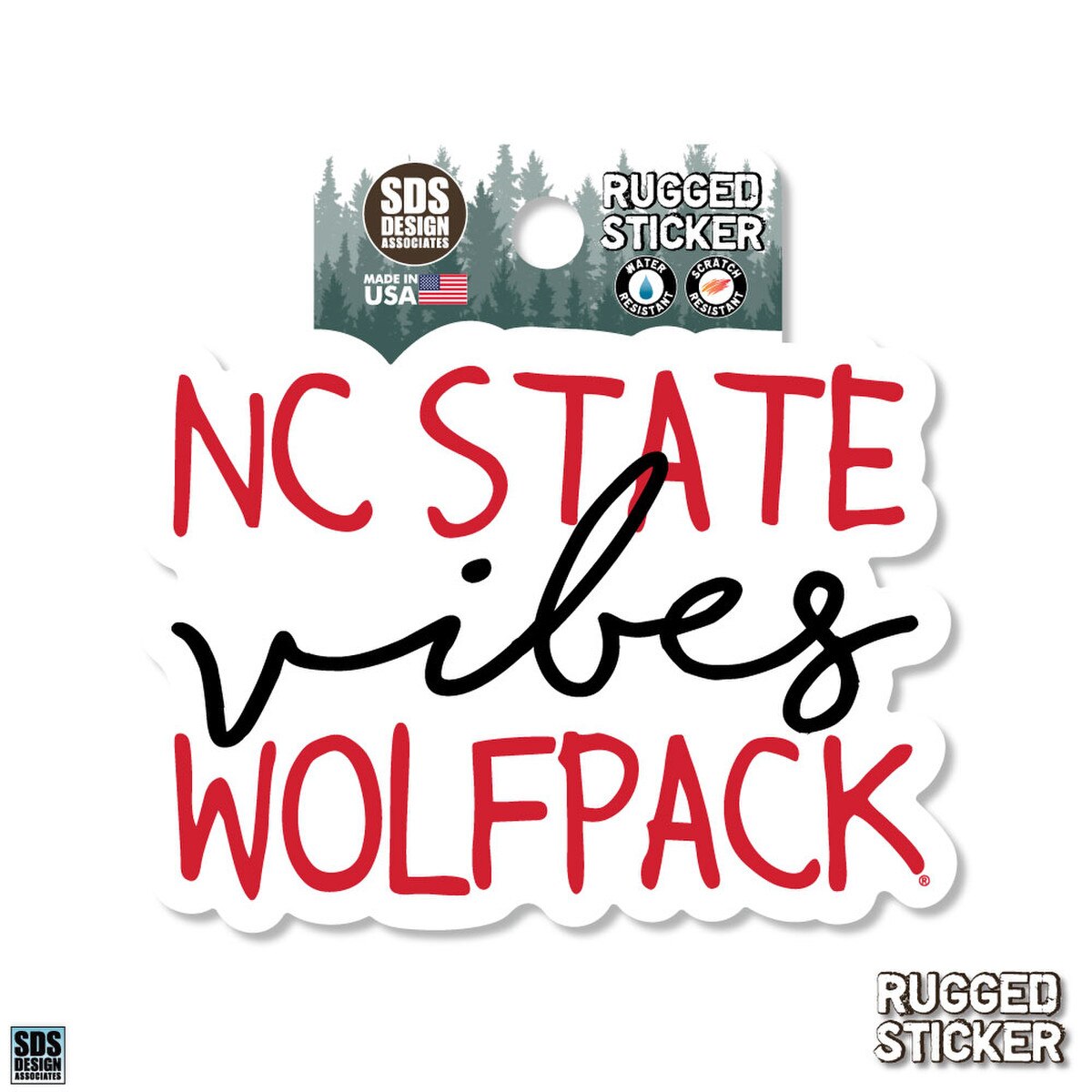 Rugged Sticker NC State Wolfpack Vi